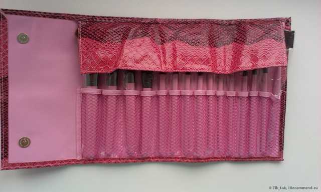 Кисти для макияжа Aliexpress   15PCS Makeup Brushes Tools Cosmetic Brush Set Eyebrow Comb with Roll up Snake Pattern Bag - фото