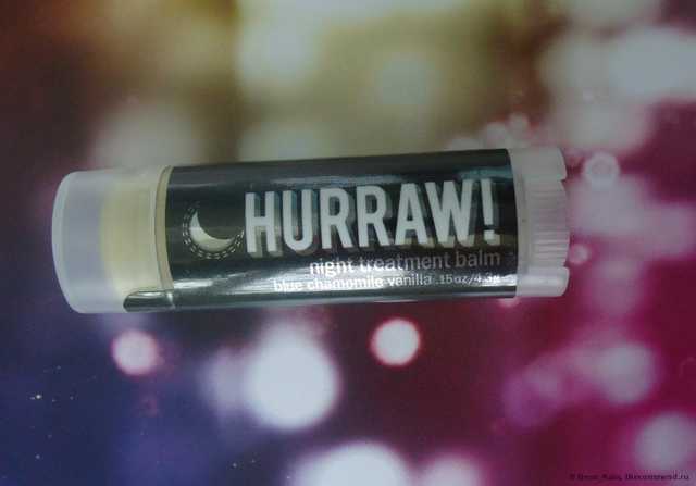 Бальзам для губ   Hurraw! Balm, Night Treatment Lip Balm, Blue Chamomile Vanilla - фото
