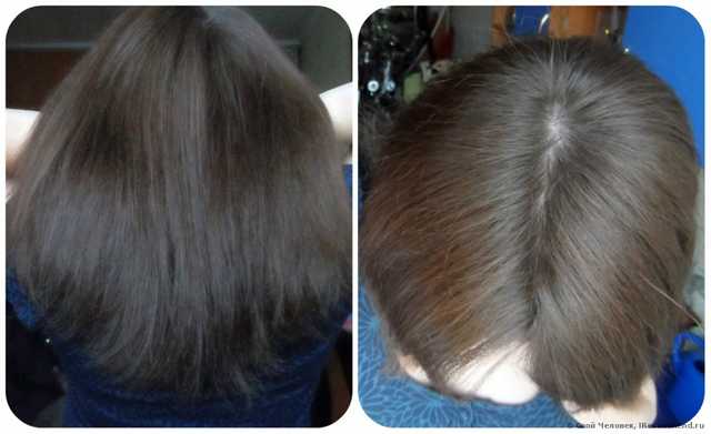 слева - волосы через 30 часов после масла (без вспышки у дневного освещения), справа - рост волос за два месяца