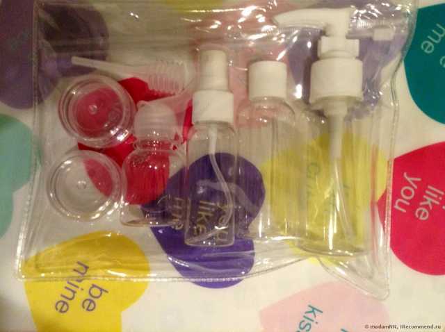 Дорожный набор емкостей  Ebay 9pcs Cosmetic Refillable Bottles Set Spray Press Mini Bottle Makeup Tools - фото