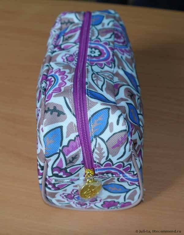 Косметичка Aliexpress   H1726 EE PURPLE BROWN floral print Cosmetic case make up case organizer storage bag - фото