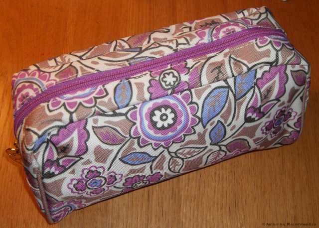 Косметичка Aliexpress   H1726 EE PURPLE BROWN floral print Cosmetic case make up case organizer storage bag - фото