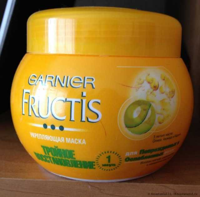 Маска для волос Garnier Fructis Тройное восстановление с тремя маслами:олива, авокадо и ши - фото