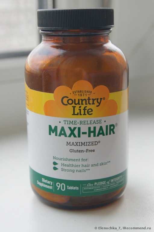 Витамины Country Life  Maxi-Hair, Time Release, 90 Tablets - фото