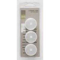 Дорожные емкости для косметических кремов QVS 3 travel jars (15 gm) + set of ID labels