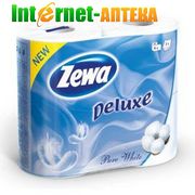 Туалетная бумага Zewa Delux Pure White белая
