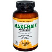 Витамины Country Life  Maxi-Hair, Time Release, 90 Tablets